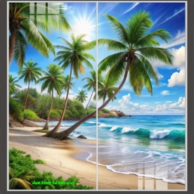 Tranh dán kính 3d 2 mặt phong cảnh n2005-253