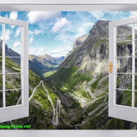 Tranh dán tường cửa sổ 3d n2005-256