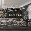 Decal dán kính nghệ thuật 3d cho quán cafe glass197