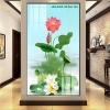 Tranh dán kính 3d 2 mặt hoa sen k625