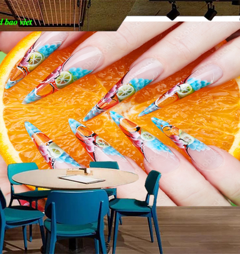 Tranh dán tường 3d nails spa n2026-170