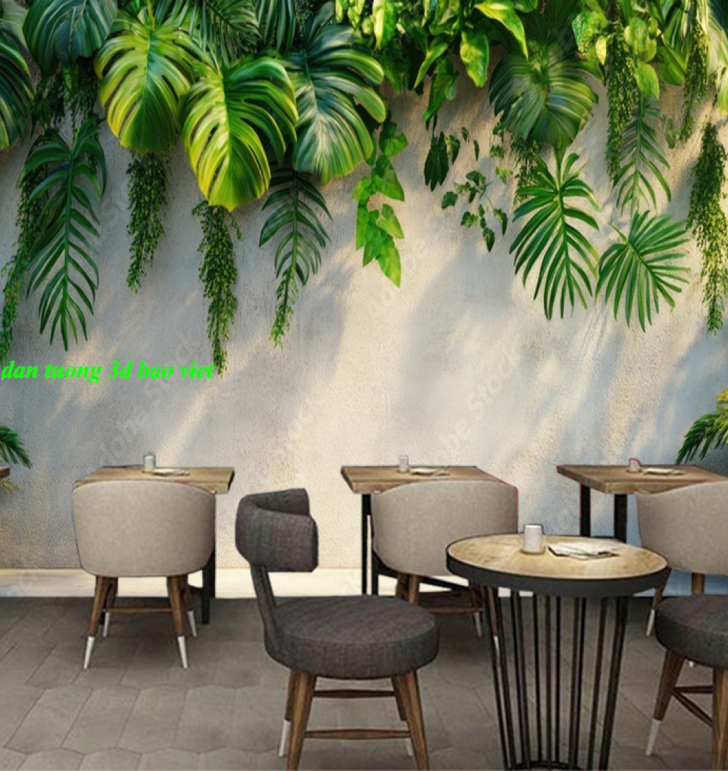 Tranh dán tường cho quán cafe 3d n2026-159