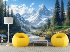 Tranh dán tường sông núi k2026-200
