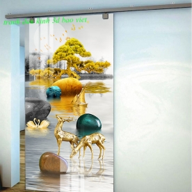 Tranh dán kính 3d 2 mặt k480