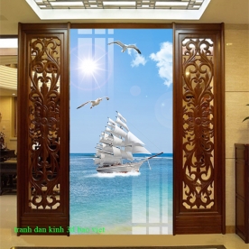 Tranh dán kính 3d 2 mặt k488