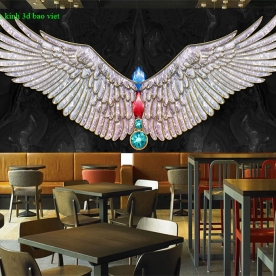 Tranh dán tường 3d cho quán cafe trà sữa fm567