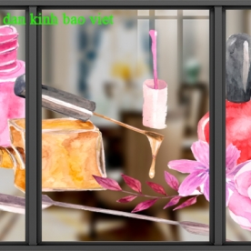 Decal dán kính 3d cao cấp cho nails spa se132