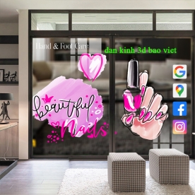 Decal dán kính cao cấp 3d cho nails spa se134