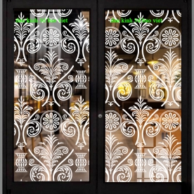 Decal dán kính nghệ thuật 3d trong suốt glass094