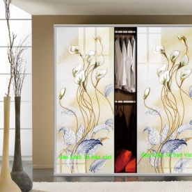 Tranh dán kính 3d cho tủ quần áo k561