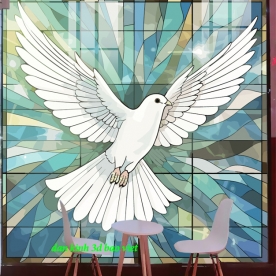 Tranh dán kính 3d 2 mặt công giáo k595