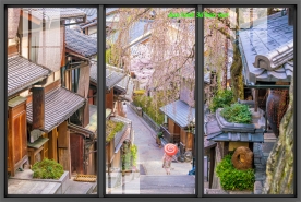 Tranh dán kính 3d 2 mặt phong cảnh Nhật Bản n2004-281