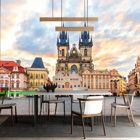 Tranh dán tường 3d cảnh thành phố fm608