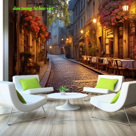 Tranh dán tường cho quán cafe fm606