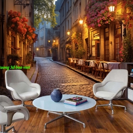 Tranh dán tường cho quán cafe fm610