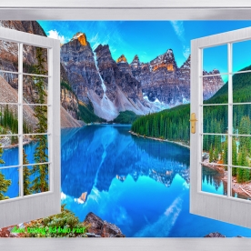 Tranh dán tường cửa sổ 3d m188s