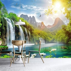 Tranh dán tường thác nước phong thuỷ n2004-279