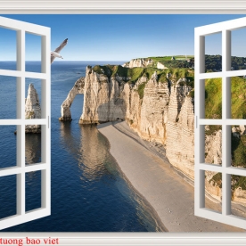 Tranh dán tường 3d cửa sổ s291