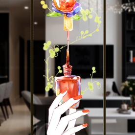 Decal dán kính cao cấp 3d trong suốt tiệm nails se101