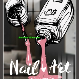 Decal dán kính cao cấp 3d trong suốt cho tiệm nail se175