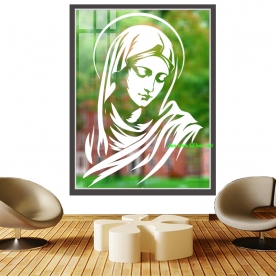 Decal dán kính nghệ thuật 3d công giáo glass140