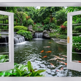 Tranh dán tường cửa sổ 3d n2004-325