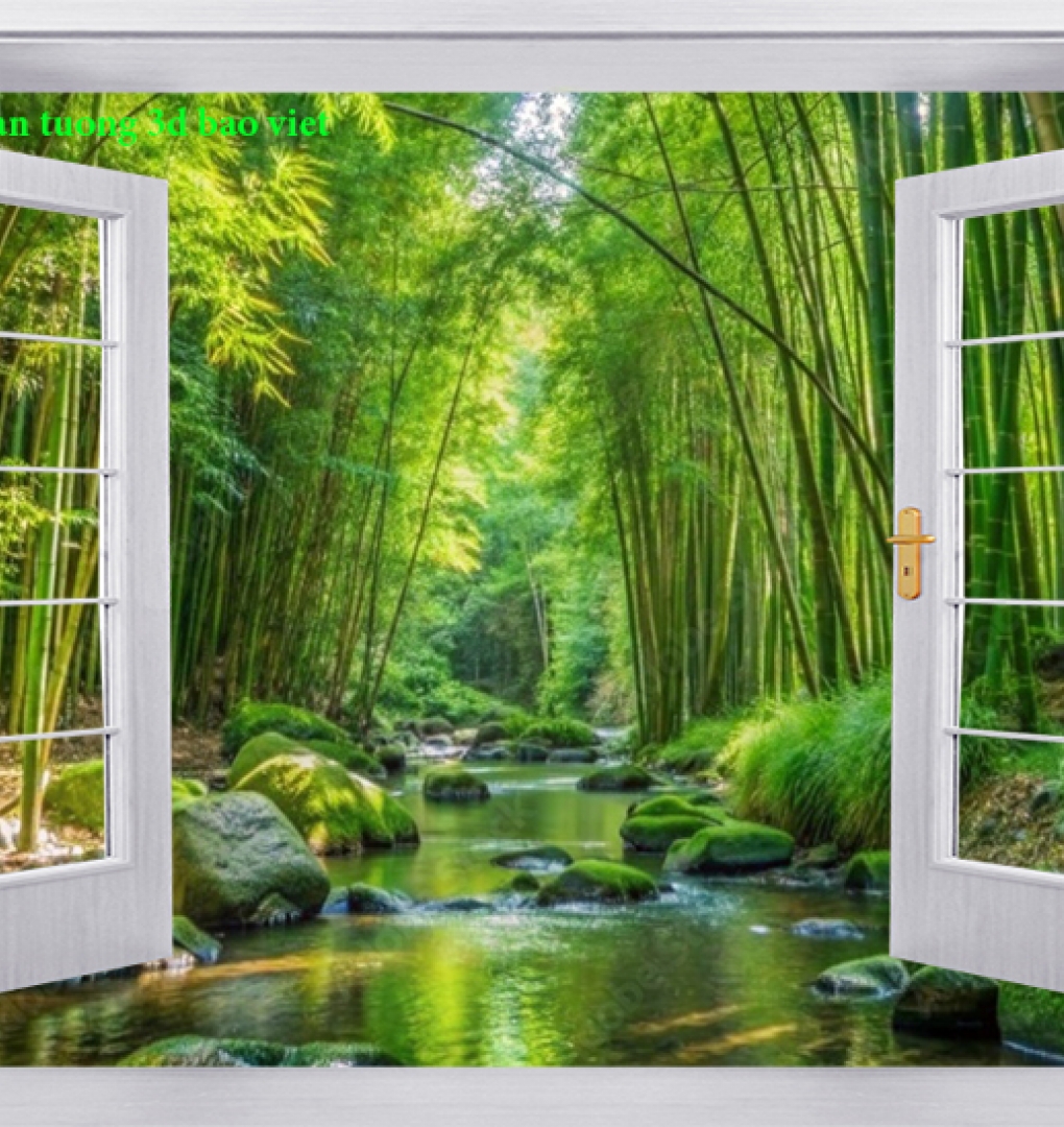 Tranh dán tường cửa sổ 3d n2004-344