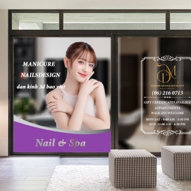 Decal dán kính cao cấp 3d trong suốt nails spa se199