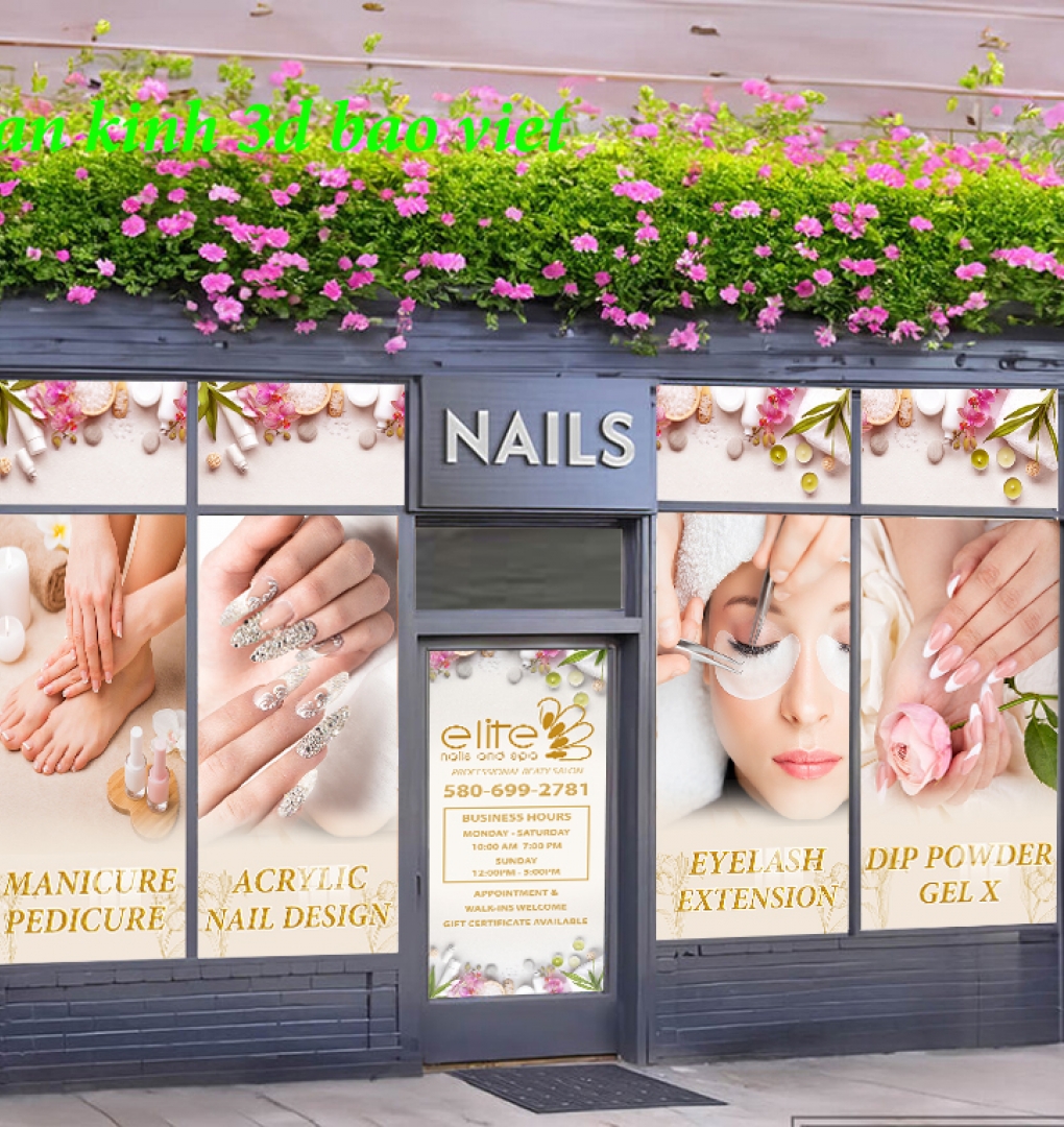 Decal dán kính cao cấp cho nails spa nails066