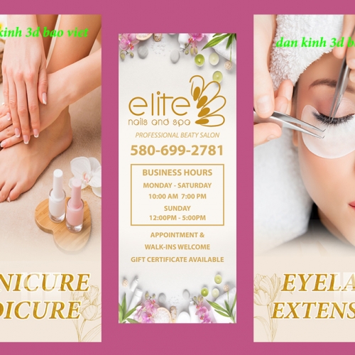 Decal dán kính cao cấp nhìn 1 chiều spa nails nails066