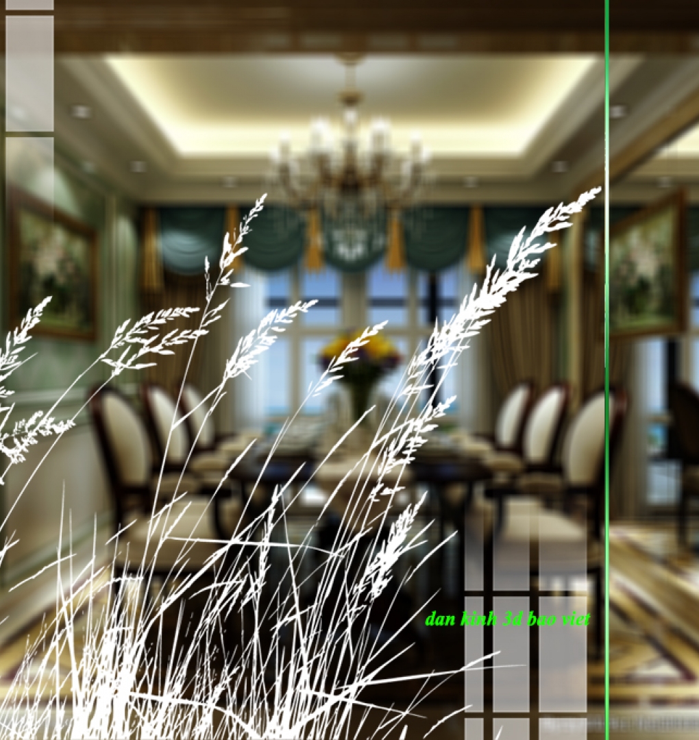 Decal dán kính nghệ thuật 3d trong suốt glass164