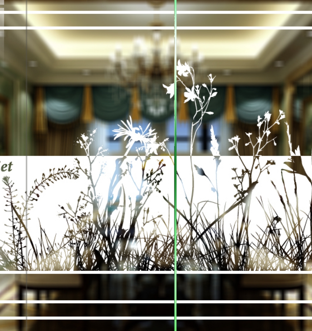 Decal dán kính nghệ thuật 3d trong suốt glass165