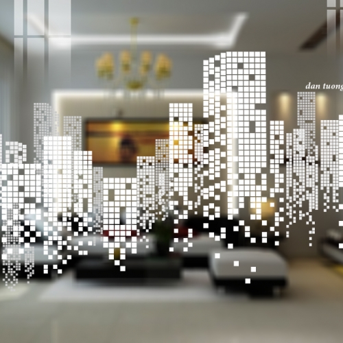 Decal dán kính nghệ thuật 3d trong suốt glass167