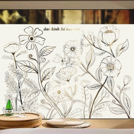 Decal dán kính nghệ thuật mờ glass166s