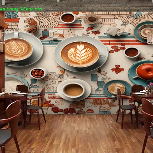 Tranh dán tường cho quán cafe n2005-291