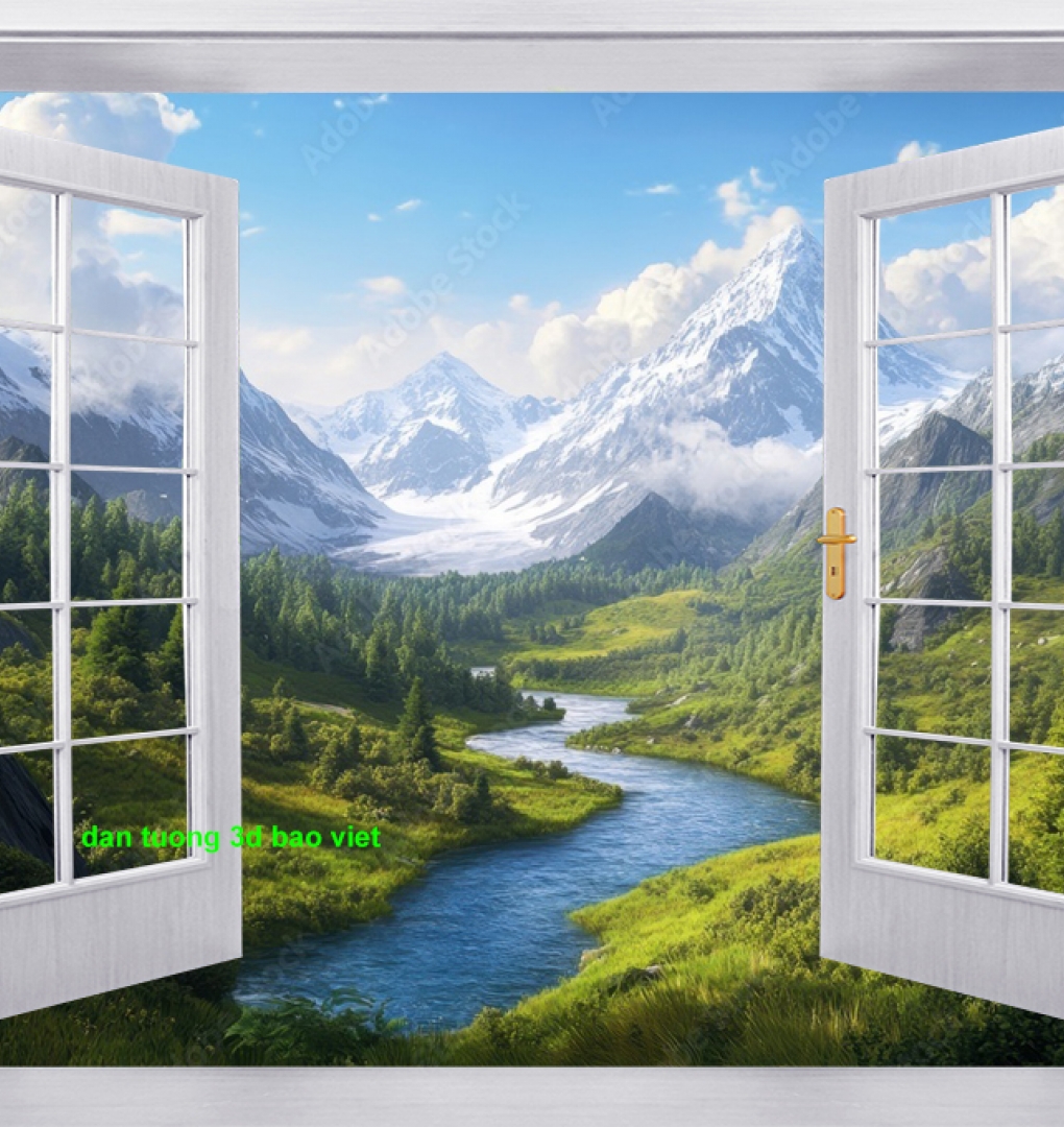 Tranh dán tường cửa sổ 3d n2005-282