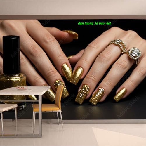 Tranh dán tường 3d nails spa n2026-226