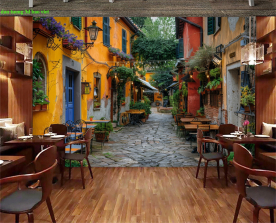 Tranh dán tường cho quán cafe n2026-238