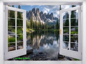 Tranh dán tường cửa sổ 3d k2026-220