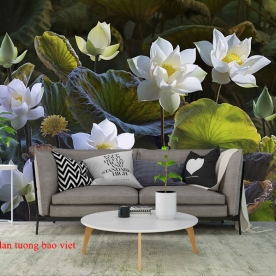 Tranh dán tường 3d hoa sen h285