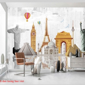 Tranh dán tường cho quán cafe me124