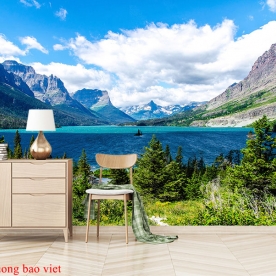 Tranh dán tường sông núi m094