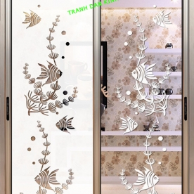 Decal dán kính nghệ thuật 3d glass072
