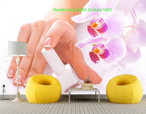 Tranh Dán Tường 3d Cho Tiệm Nails Ni010 | Tranh dán kính 3d Bảo Việt