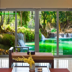 Decal dán kính 3d 2 mặt phong cảnh n2003-184