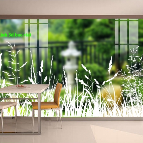Decal dán kính nghệ thuật 3d trong suốt glass168