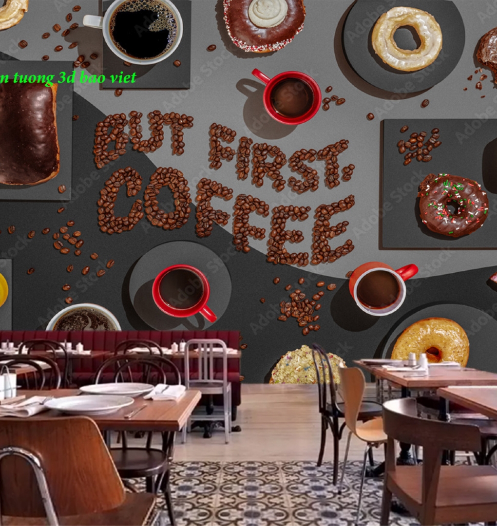 Tranh dán tường cho quán cafe n2005-299