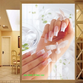 Tranh dán kính 3d 2 mặt cho tiệm nail nails030