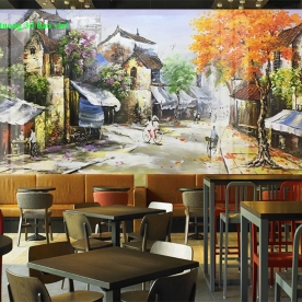 Tranh dán tường cho quán cafe 3d n2003-199