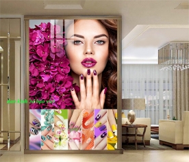 Decal dán kính cao cấp nails070 tiệm spa nail